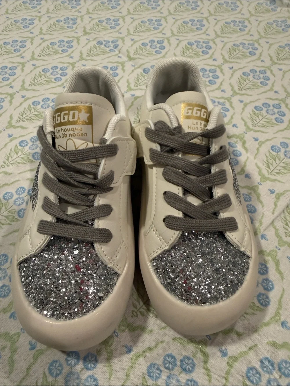Golden Goose Inspired Glitter Star Sneakers - Silver Sparkle 13